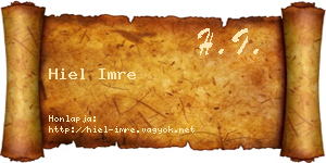 Hiel Imre névjegykártya